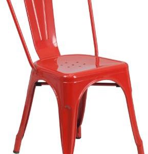 Industrial Red Metal Chair
