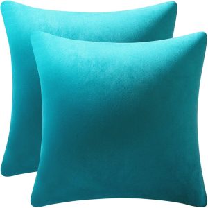 Turquoise Velvet Pillow 18" x 18"