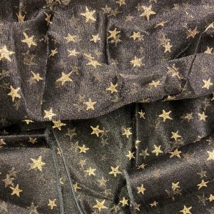 Black and Gold Star Overlay Linen 90"
