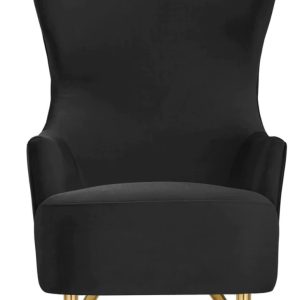 Black Velvet Wingback Chair