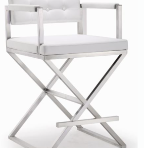 Modern Director's Counter-Height Stool (White)