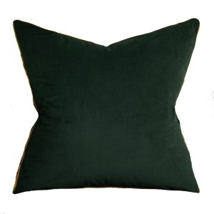 Emerald Green Velvet Pillow 18" x 18" with Gold Piping