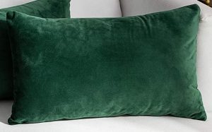 Emerald Green Velvet Pillow 12" X 20"