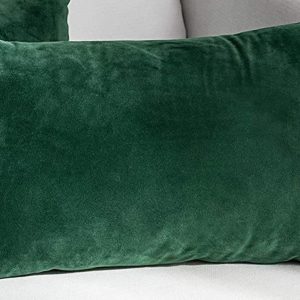 Emerald Green Velvet Pillow 12" X 20"