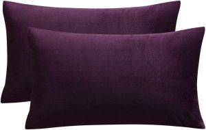 Purple Velvet Pillow 12" x 20"