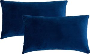 Navy Blue Velvet Pillow 12" x 20"