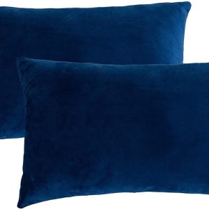 Navy Blue Velvet Pillow 12" x 20"