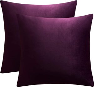 Eggplant Purple Velvet Pillow 20" x 20"