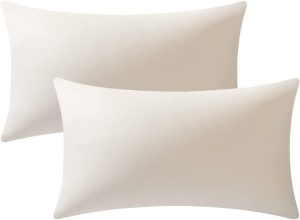 Cream Ivory Velvet Pillow 12" x 20"