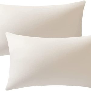 Cream Ivory Velvet Pillow 12" x 20"