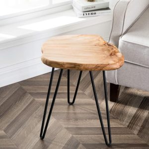 Natural Wood Live Edge Accent Table