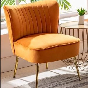 Orange Velvet Accent Chair