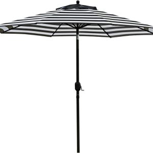 9' Black & White Striped Umbrella