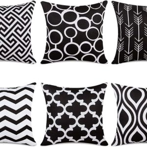Black Geometric Pillow 20" x 20"