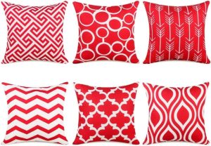 Red Geometric Pillow 20" x 20"
