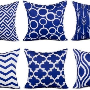 Royal Blue Geometric Pillow 20" x 20"