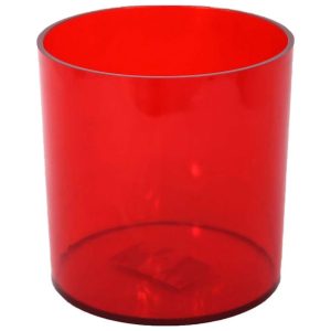 Red Acrylic Cylinder Vase 6"