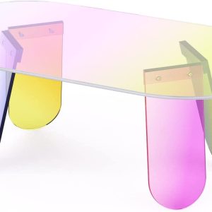 Round Acrylic Iridescent Coffee Table