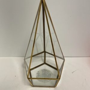 Glass Gold Terrarium/ Candle Holder 13"x 7"