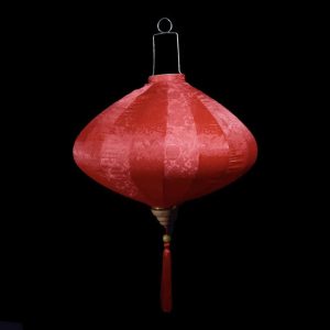 Medium Red Vietnamese Silk Lantern