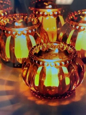 Amber Tea Light Votive 3"