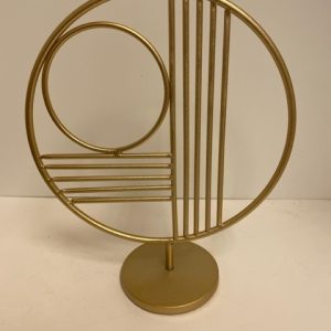 Gold Metal Geometric Sculpture 14"