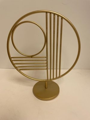 Gold Metal Geometric Sculpture 14"