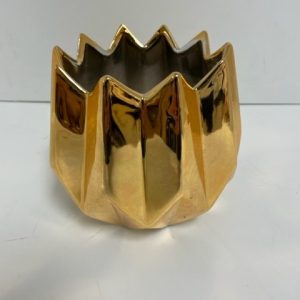 Gold Ceramic Lotus Vase 5"x 6"