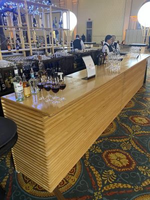 Natural Wood Slat Bar