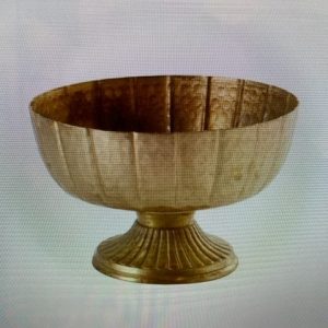 Gold Metal Compote "Lita" 8"