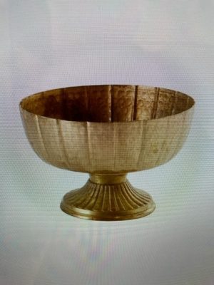 Gold Metal Compote "Lita" 8"