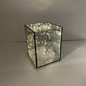 Glass Infinity Myriad Vase with fairy Lights 5"