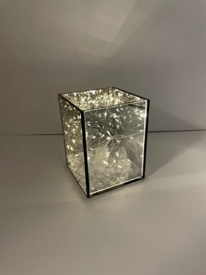 Glass Infinity Myriad Vase with fairy Lights 5"