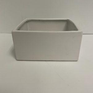 White Ceramic Low Square Planter 8" x 4"