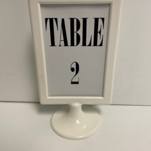 WHITE RECTANGLE TABLE NUMBER FRAME 8"X 5"