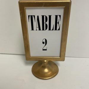 GOLD RECTANGLE TABLE NUMBER FRAME 8" X 5"