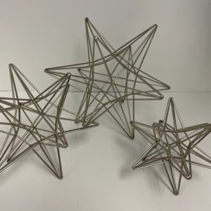 Silver Metal Wire Star Sculptures 7"