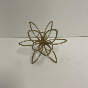 Gold Metal Flower Sculpture 5"