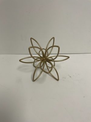 Gold Metal Flower Sculpture 5"