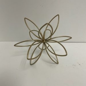 Gold Metal Flower Sculpture 7"