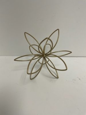 Gold Metal Flower Sculpture 7"