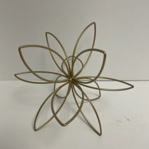 Gold Metal Flower Sculpture 8"