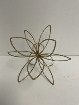 Gold Metal Flower Sculpture 8"