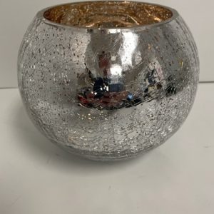 Silver Crackle Bubble Bowl 8"