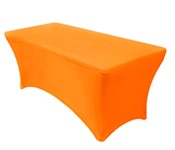 Orange Spandex 8' Rectangle Table Linen