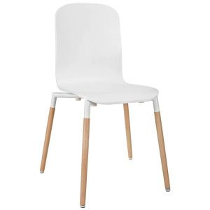Stack Dining Wood Chair (White)