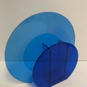 Acrylic Blue Circle Vase 9.5"