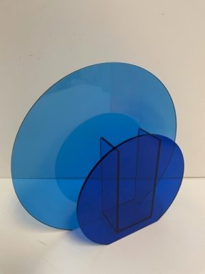 Acrylic Blue Circle Vase 9.5"