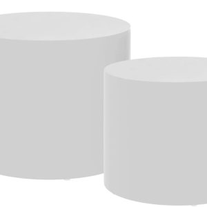 White Matte Nesting Coffee Tables (Set of 2)
