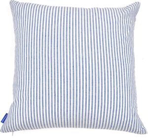 Blue and White Seersucker Pillow 18" x 18"
